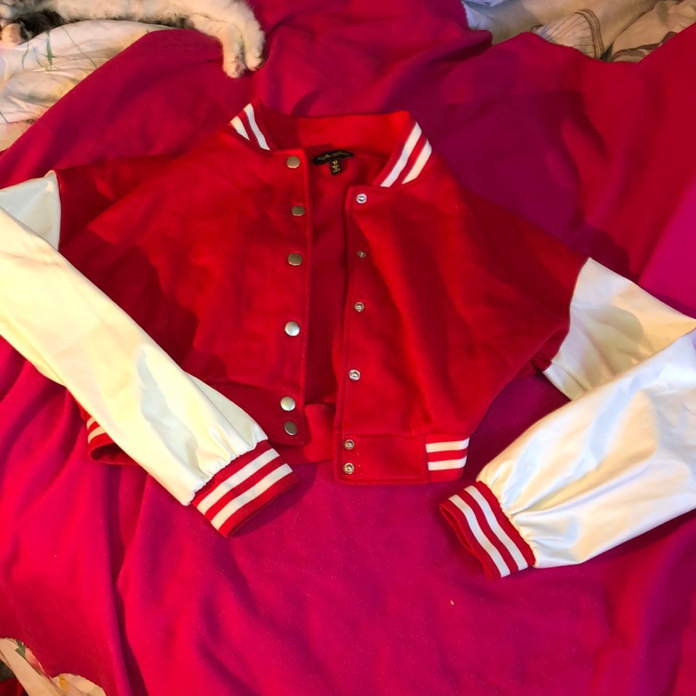Kaylee Kollection Varsity Crop Top Hoodie